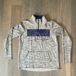 Gray & Blue Pink Pull Over Half Zip Up